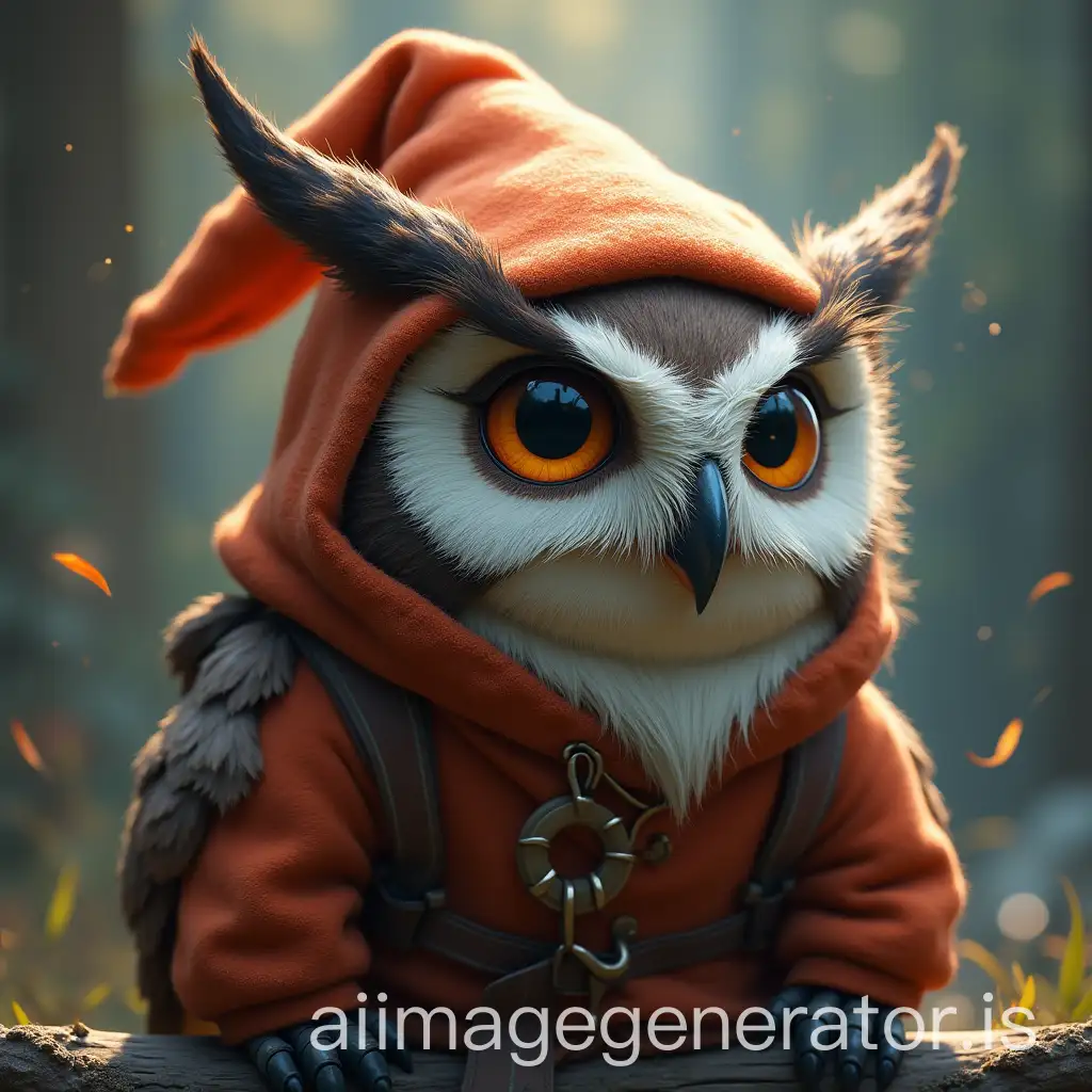 Gnome-Disguised-as-an-Owl-in-a-Fantasy-Forest