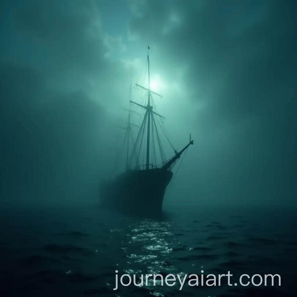 Mysterious-Ghost-Ship-in-the-Bermuda-Triangle-Under-Glowing-Sky
