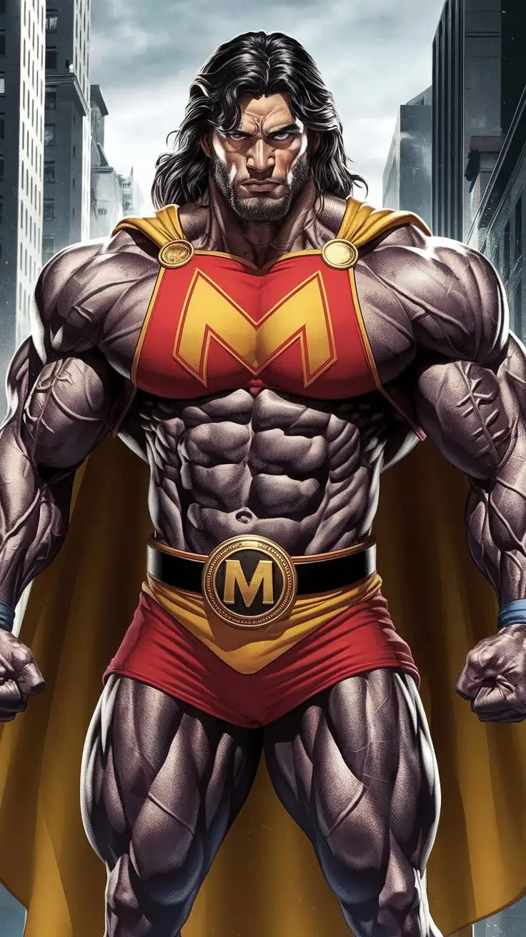 A powerfully muscled, hugely ripped, pumped bodybuilder dons the belt of Orion, becomes a musclegod superhero.