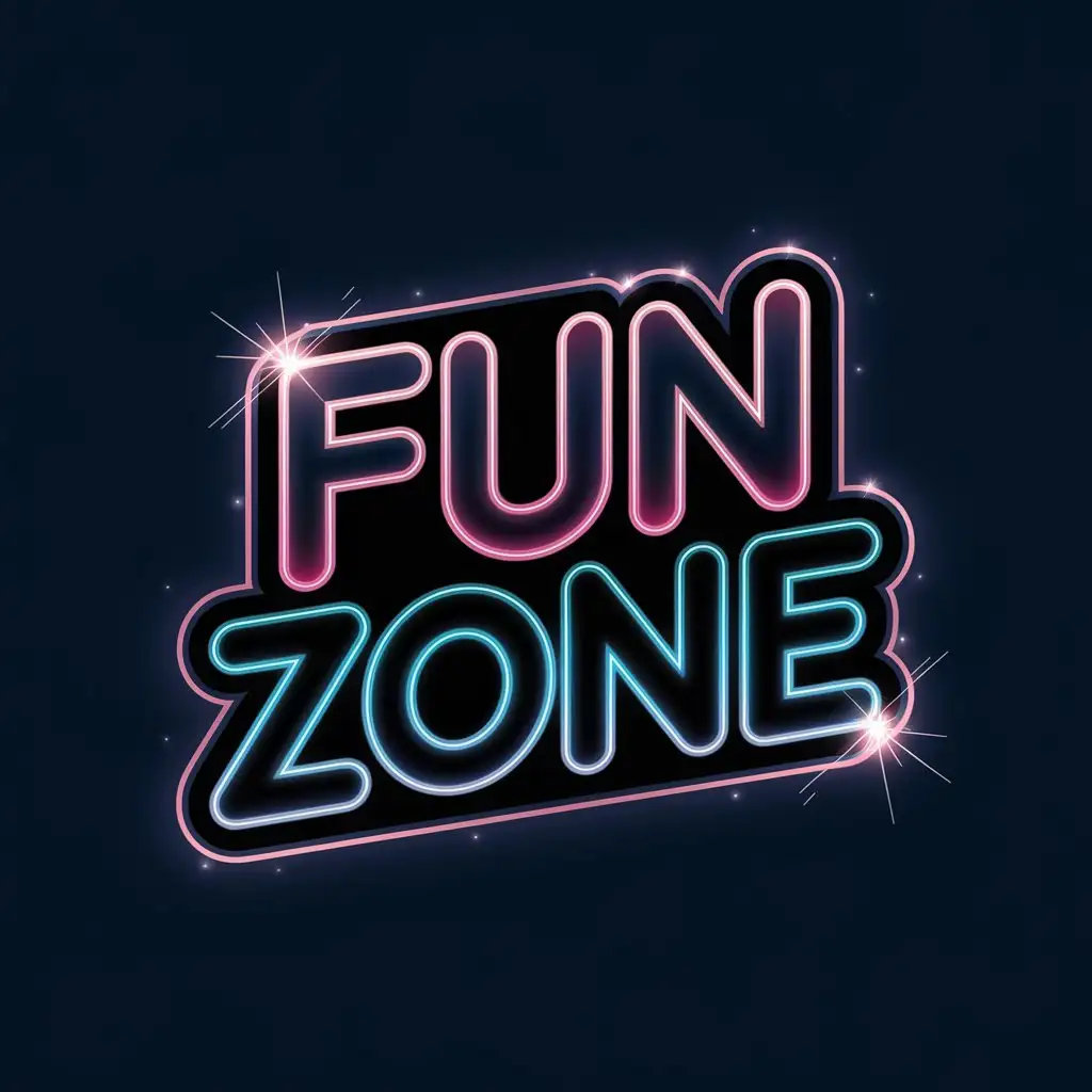 LOGO Design for Fun Zone Neon Futuristic Style with Pink and CyanBlue Glows