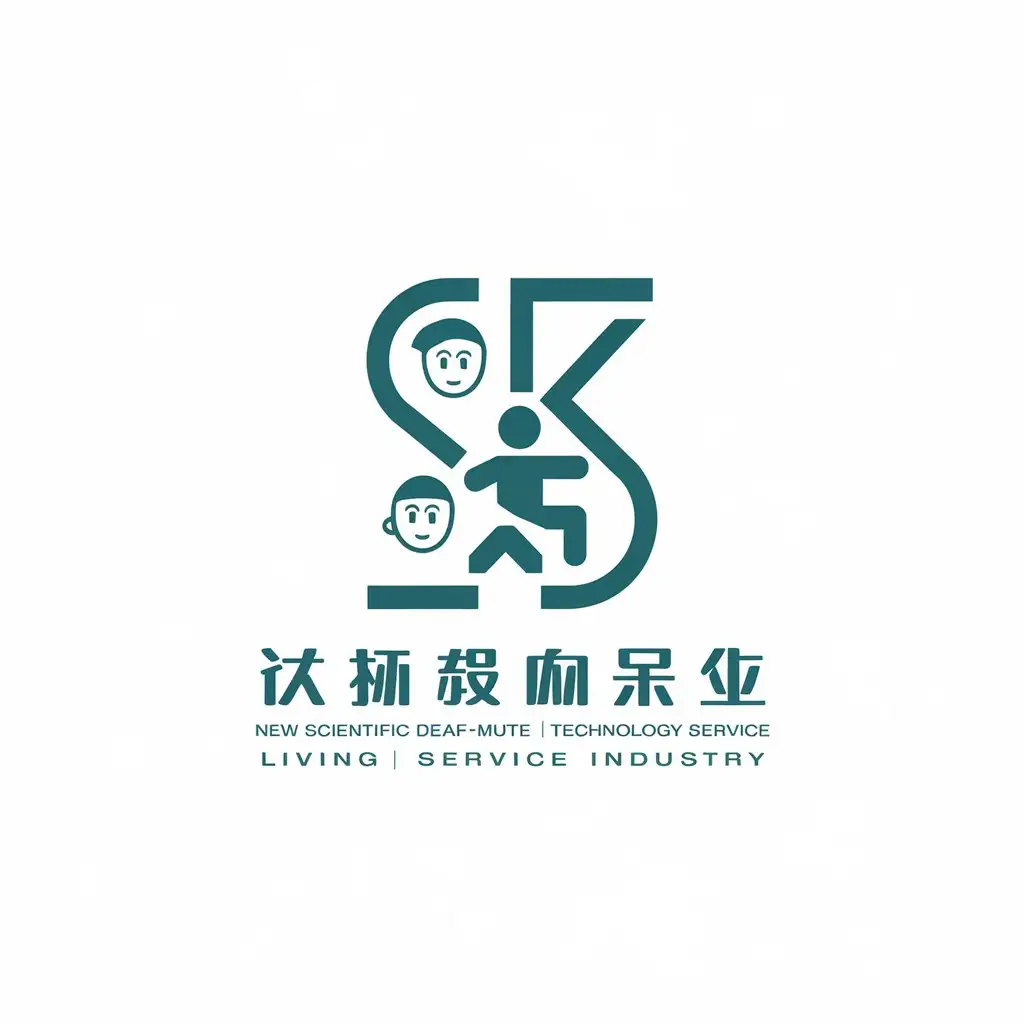 LOGO Design for New Scientific DeafMute Technology Service Handicapped People and Living Service Industry with SK Letters