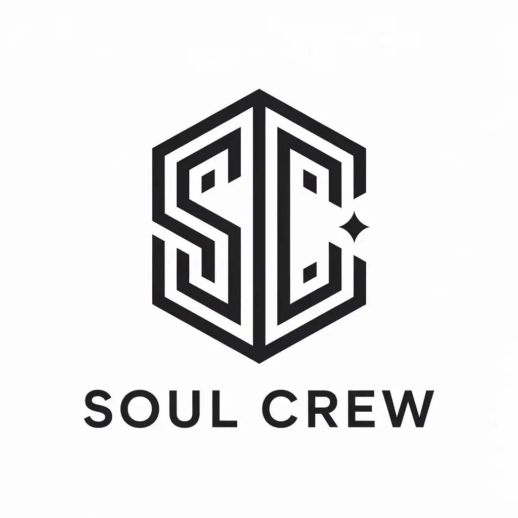 LOGO Design For Soul Crew Minimalistic Initials on Clear Background