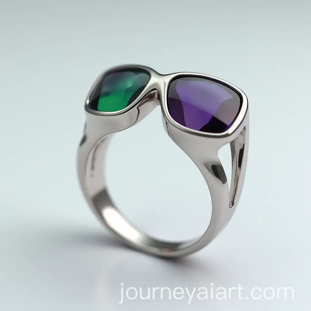 Silver-Ring-Inspired-by-Oakley-Juliet-Sunglasses-with-Emerald-and-Violet-Gemstones