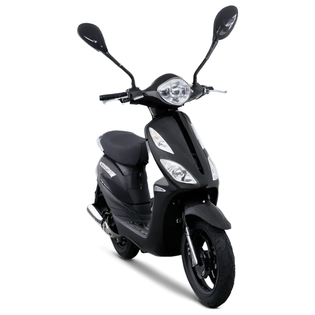 Black-Scooty-Motor-Bike-Front-PNG-Image-for-Creative-Use-and-Digital-Design