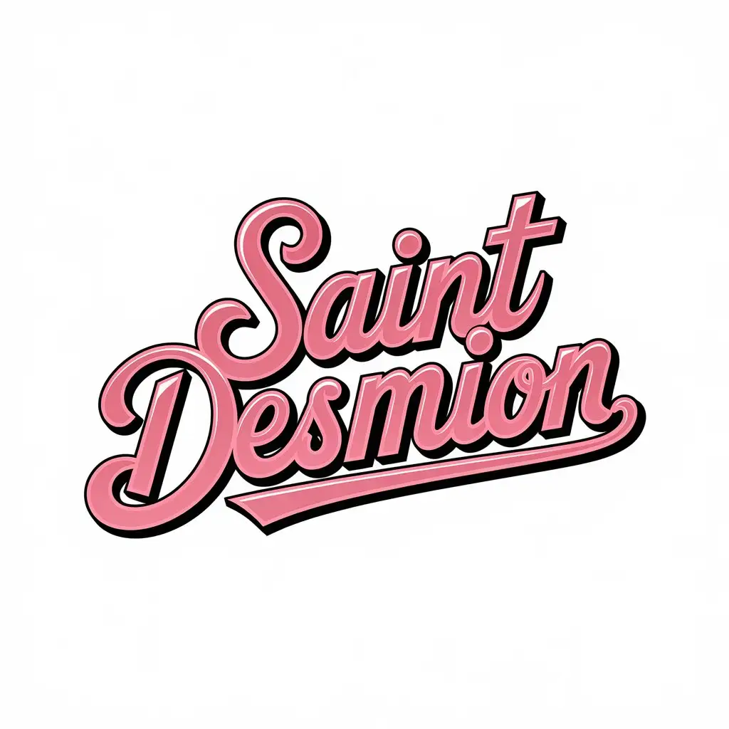 LOGO Design for Saint Desmion Elegant Pink Cursive Script for Entertainment Industry