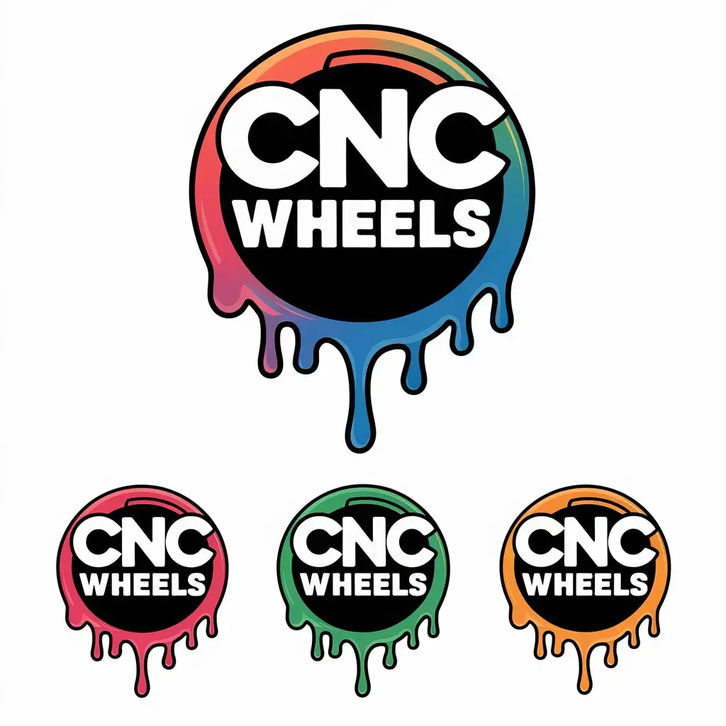 LOGO Design For CNC Wheels Dripping Paint Effect with Vibrant Glossy Finish