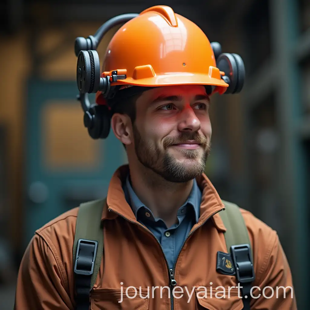 Engineer-with-Gear-Head-and-Orange-Helmet-in-Industrial-Setting
