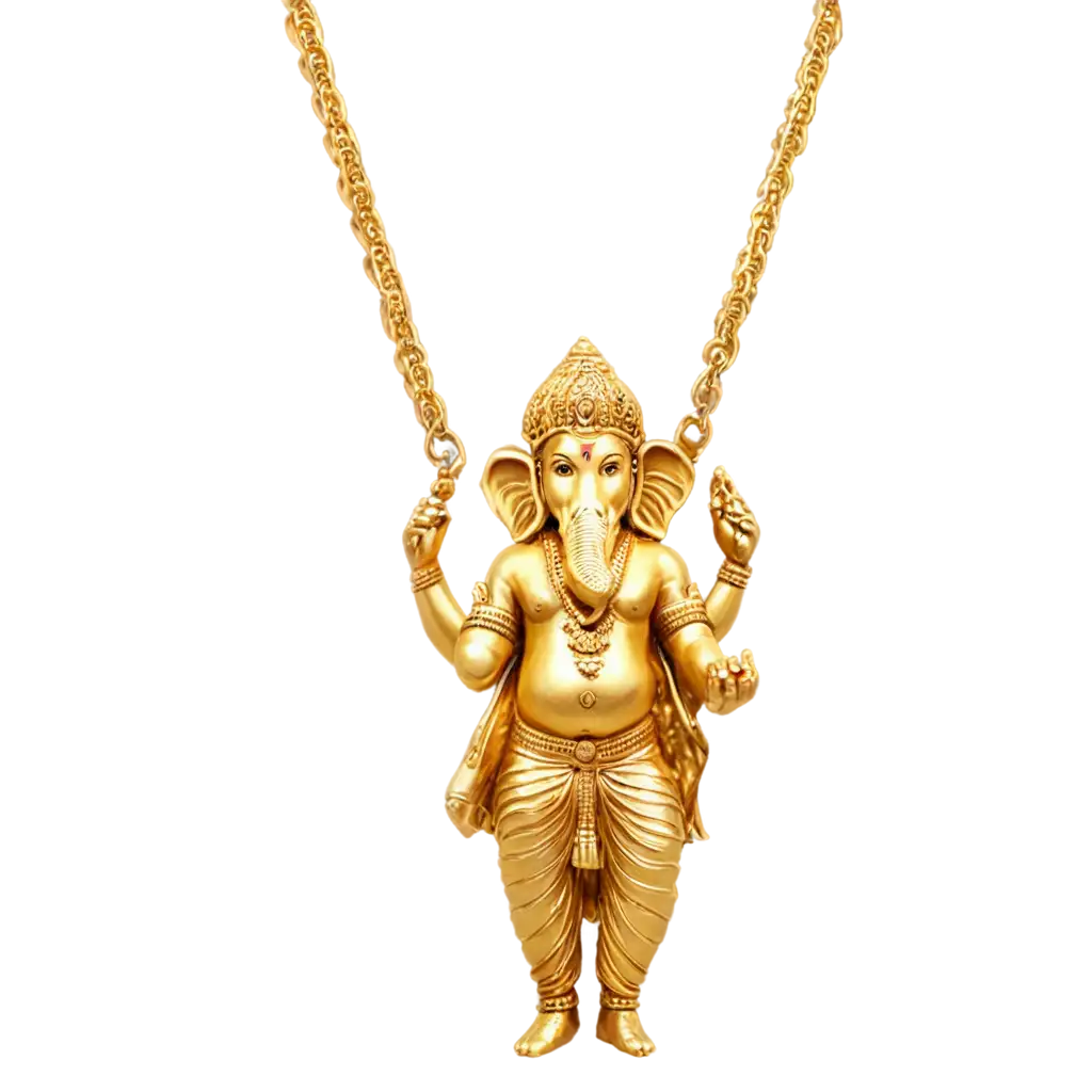 Lord-of-Ganesh-Ji-PNG-Image-with-Gold-Chain-Exquisite-Artistry-in-Transparent-Format