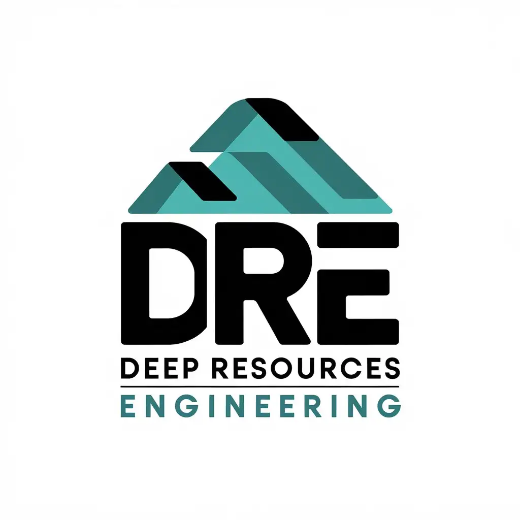 a vector logo design,with the text "Deep Resources Engineering", main symbol:DRE,Moderate,be used in academic journal industry,clear background