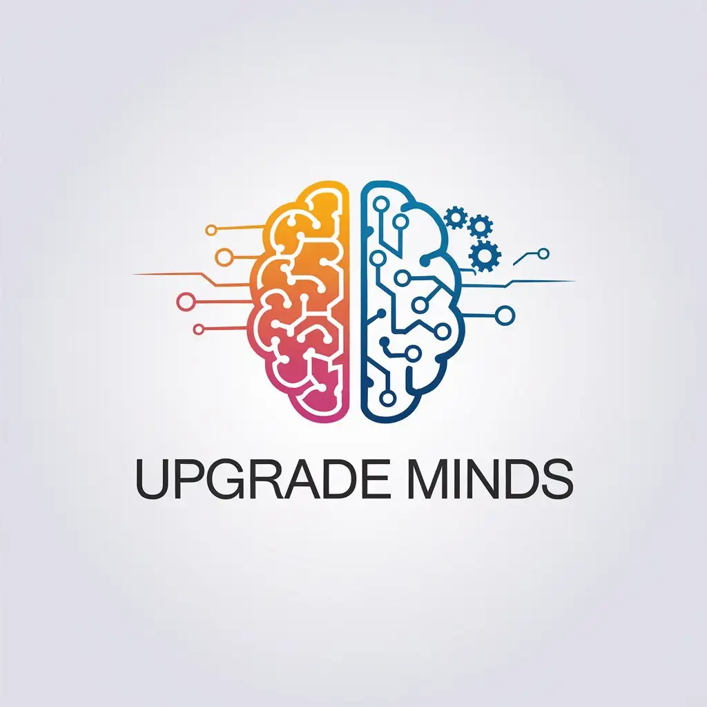 LOGO Design for Upgrade Minds Colorful Brain Symbol with Minimalistic Style for Retail Industry