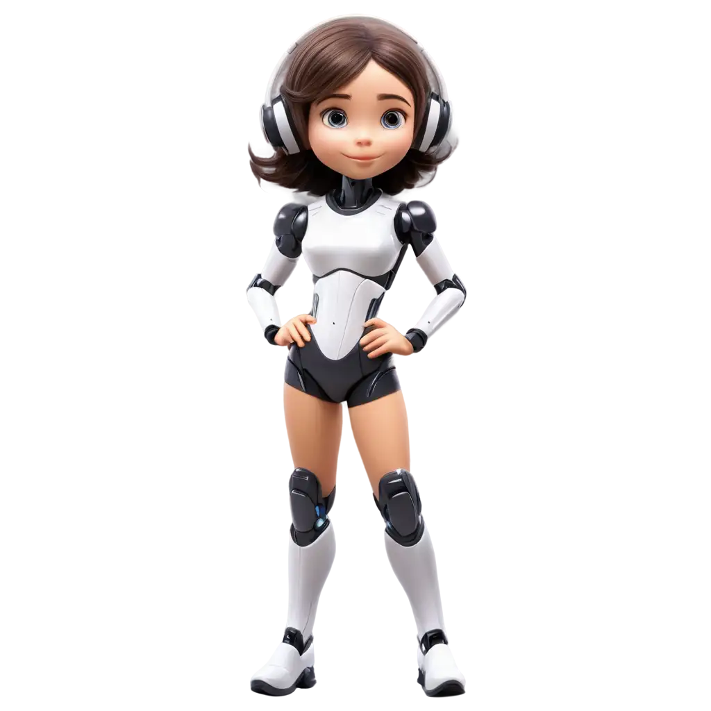 Cute-Cartoon-Robot-Girl-PNG-Image-Delightful-Illustration-for-Digital-Art-and-Childrens-Media