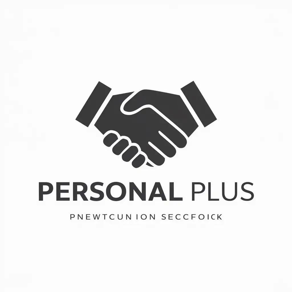 LOGO-Design-For-Personal-Plus-Shake-Hands-or-Link-Symbol-in-Moderate-Style