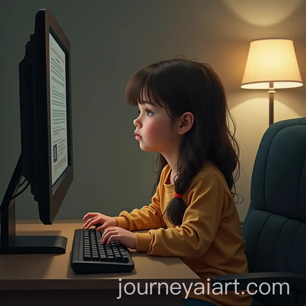 Realistic-Girl-Sitting-at-Computer-in-Poor-Conditions
