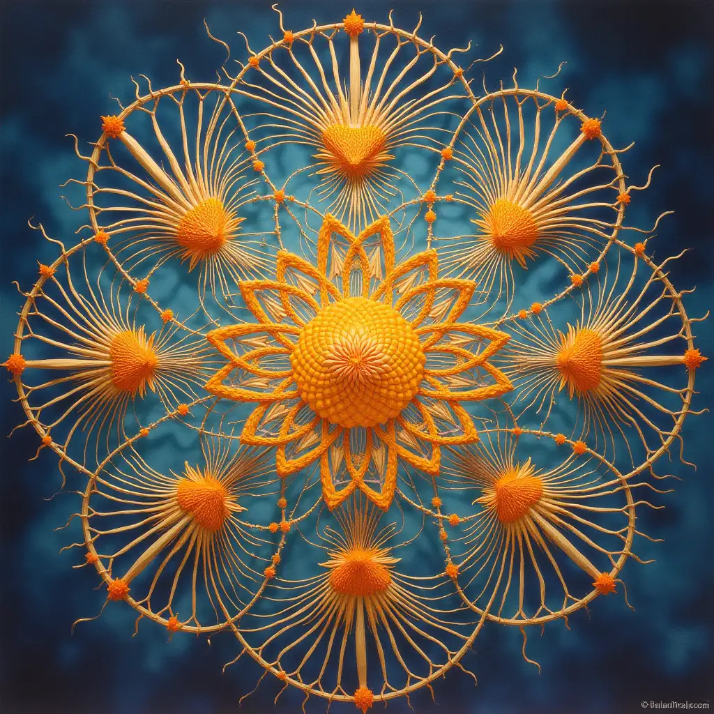 A beautiful image of the Flower of Life, Dalí Style