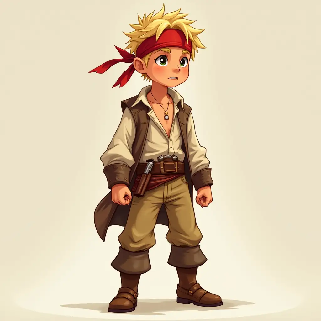 Pirate-Boy-Ready-for-Battle-in-Tan-Outfit-and-Headband