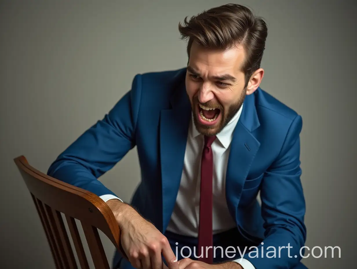 Angry-Man-in-Blue-Suit-Attacking-with-Chair