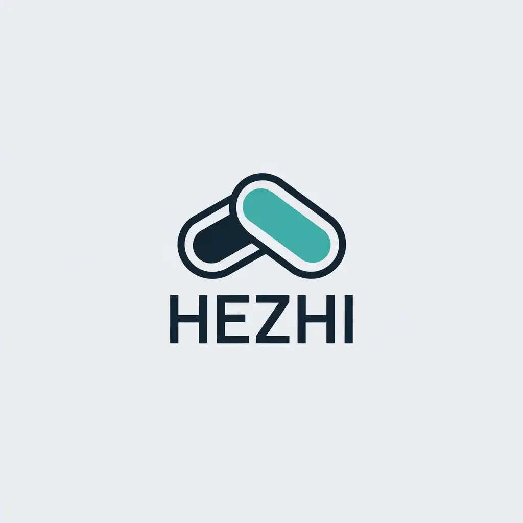 LOGO Design for HEZHI Capsule Knee Cap Symbol with Minimalistic Style for Medical Dental Industry