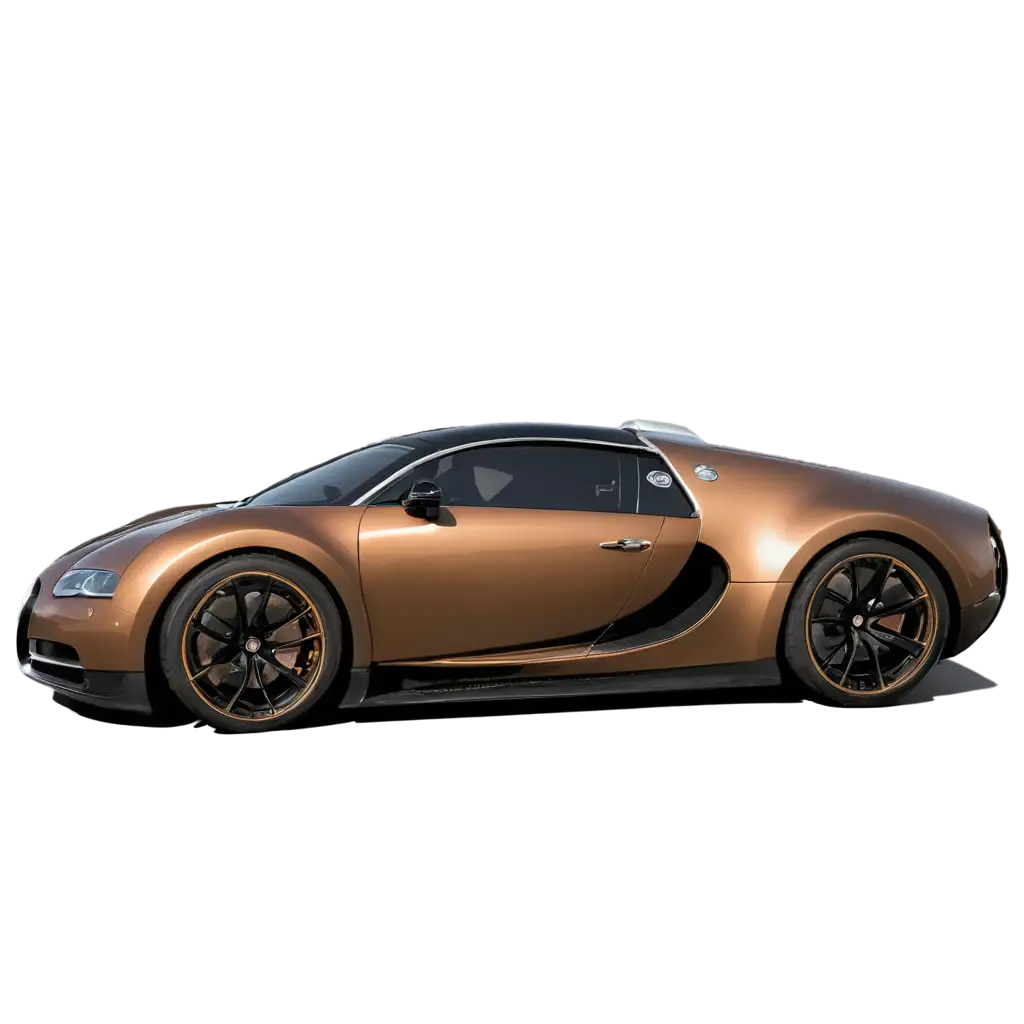 Realistic-PNG-Image-of-a-Bugatti-with-Brown-Texture-Golden-Rims-and-Drift-Tires