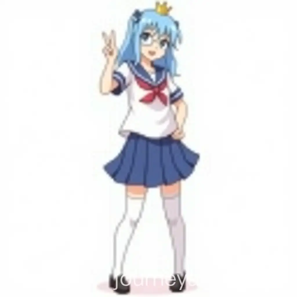 AI-Art-Prompt-ExpansionMature-Female-in-Sailor-Uniform-with-Crown-and-Eye-Patch-Peace-Pose