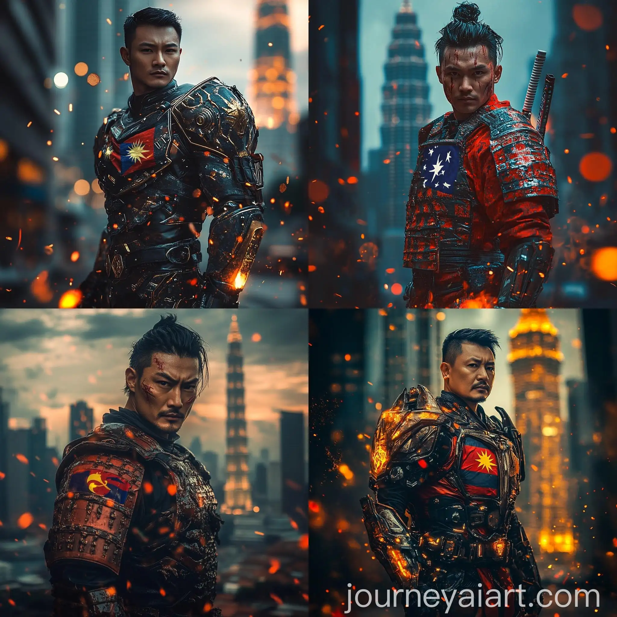 Futuristic-Malaysian-Flag-Warrior-in-Urban-PostCityscape