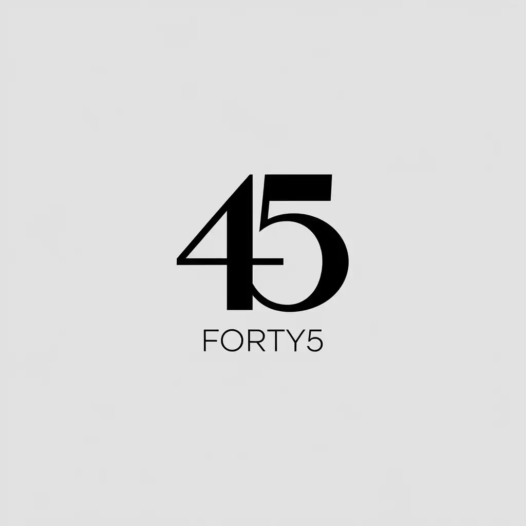 a vector logo design,with the text "Forty5", main symbol:45,Minimalistic,be used in Beauty Spa industry,clear background