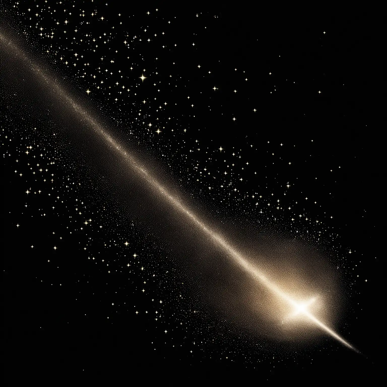 dust and sparkle, black background,