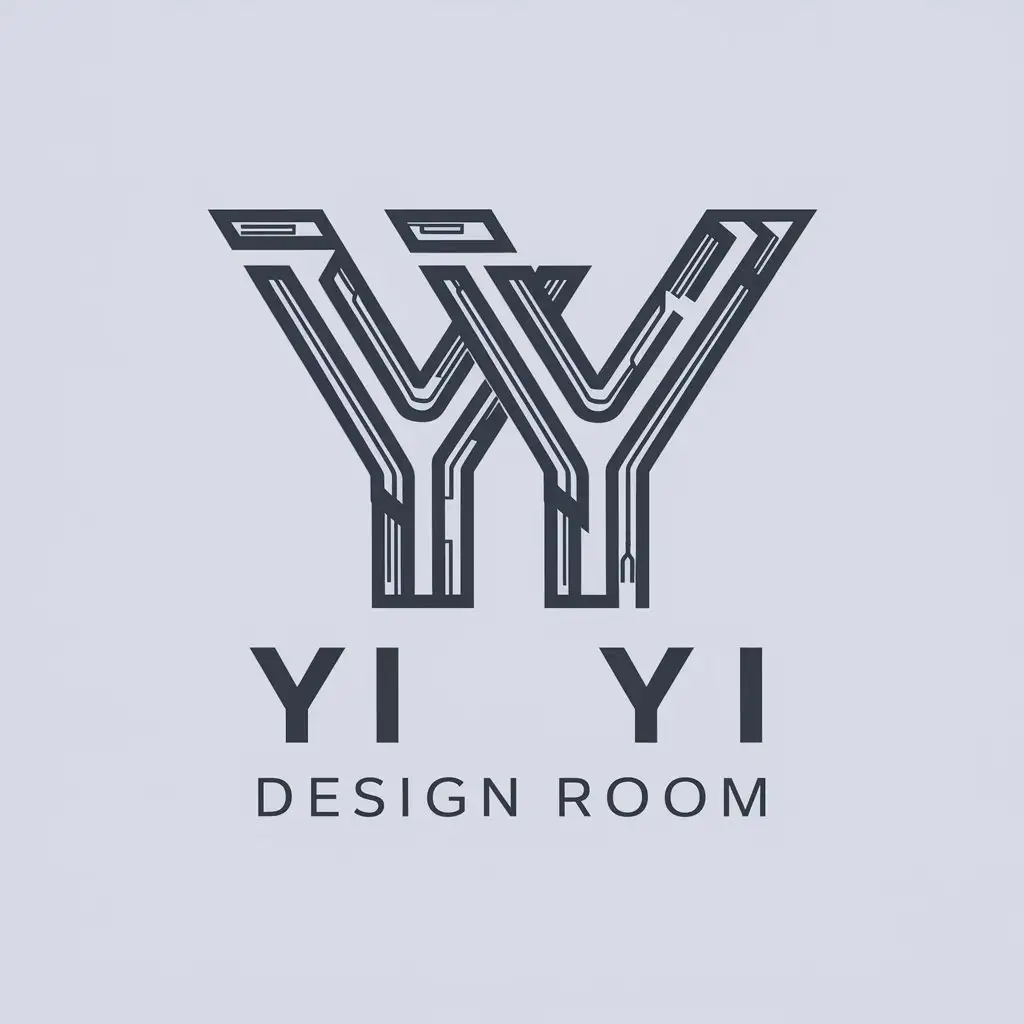 LOGO-Design-for-Yi-Yi-Design-Room-YY-Symbol-with-a-Technological-Aesthetic