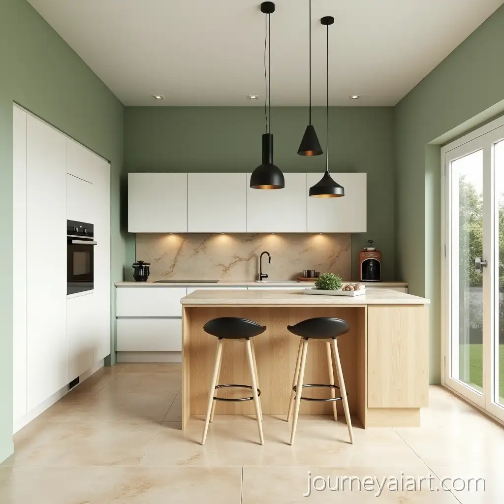 Modern-Photorealistic-Kitchen-with-Central-Island-and-Stools