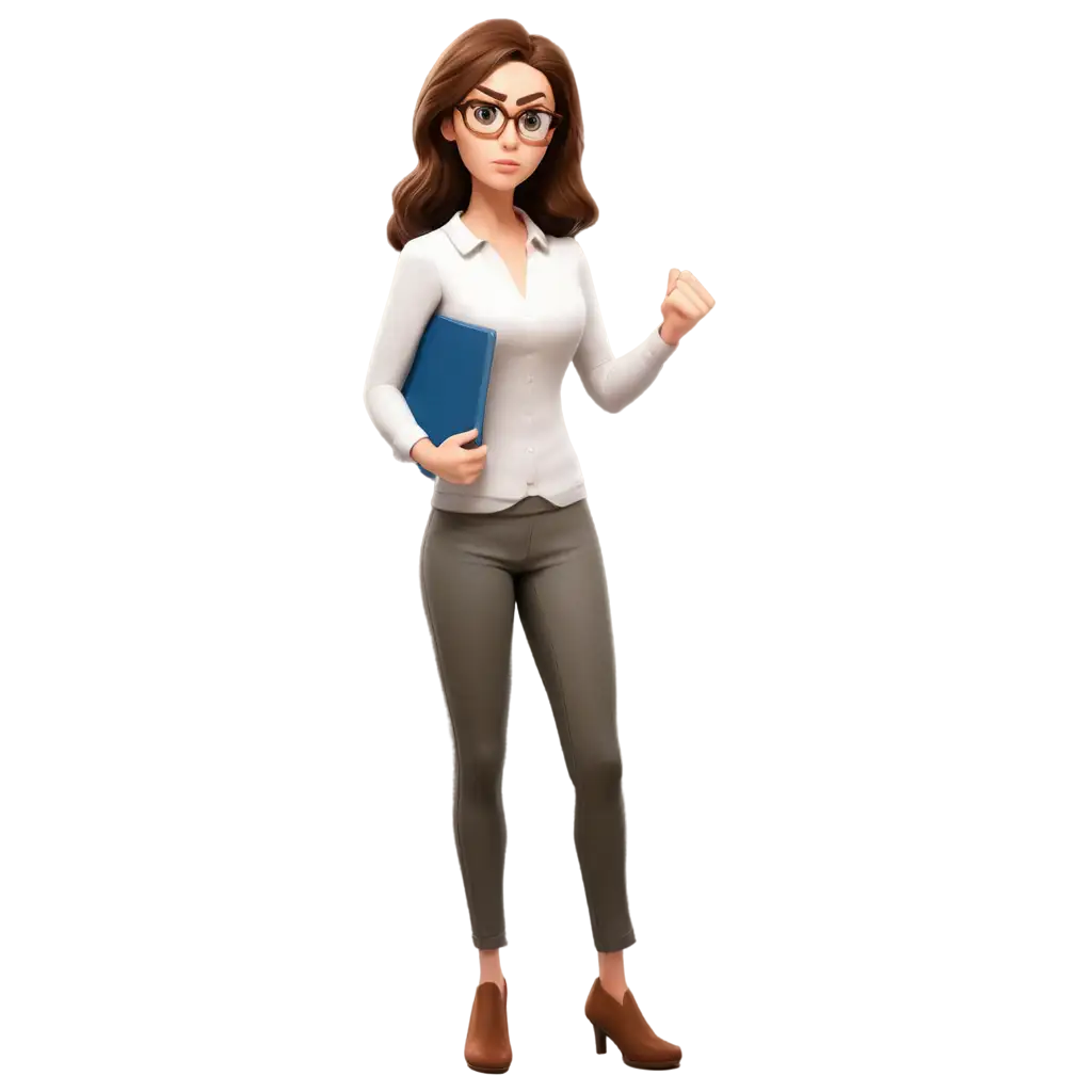 Angry-Cartoon-Teacher-PNG-PNG-Image-Usage-Analysis-30YearOld-Female-with-Brown-Hair