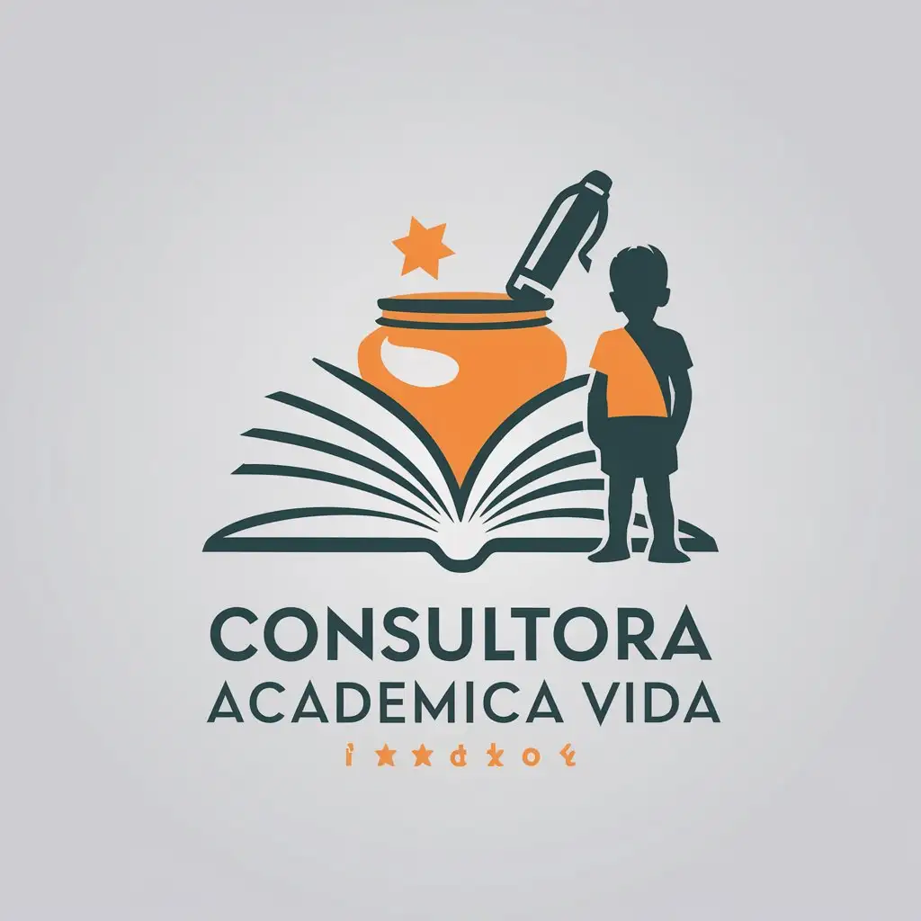 LOGO-Design-for-CONSULTORA-ACADEMICA-VIDA-Educational-Theme-with-Book-Pen-and-Inkwell