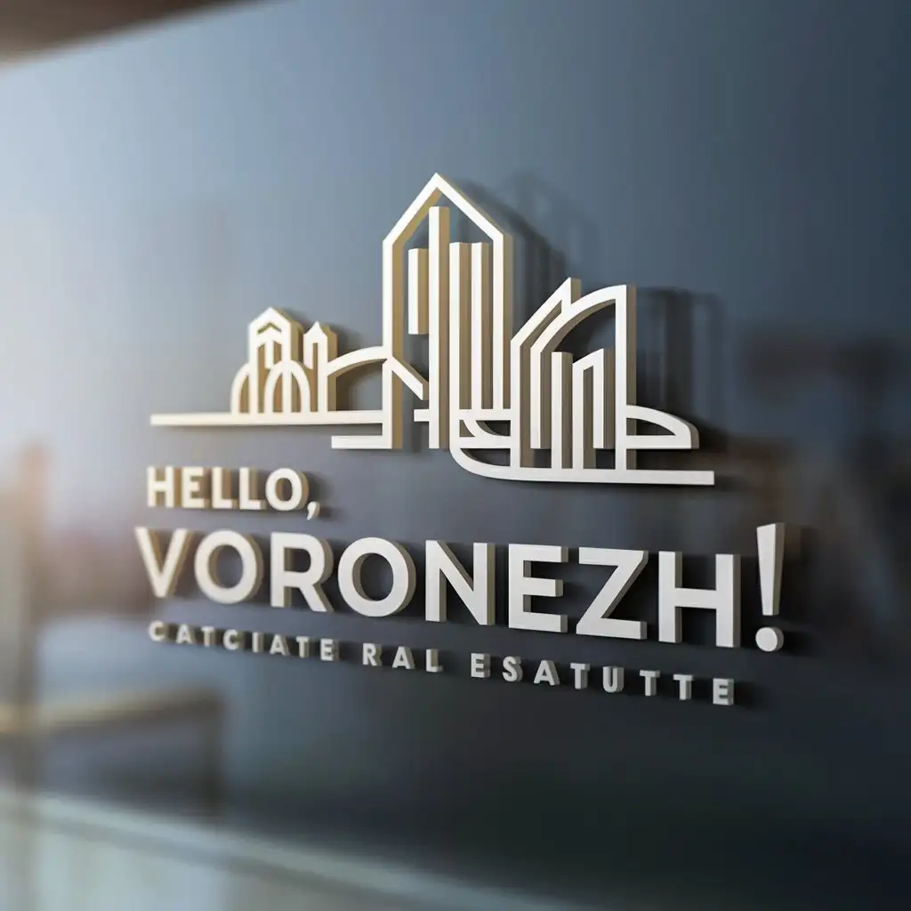 a logo design,with the text "Hello, Voronezh!", main symbol:City,Moderate,be used in Real Estate industry,clear background