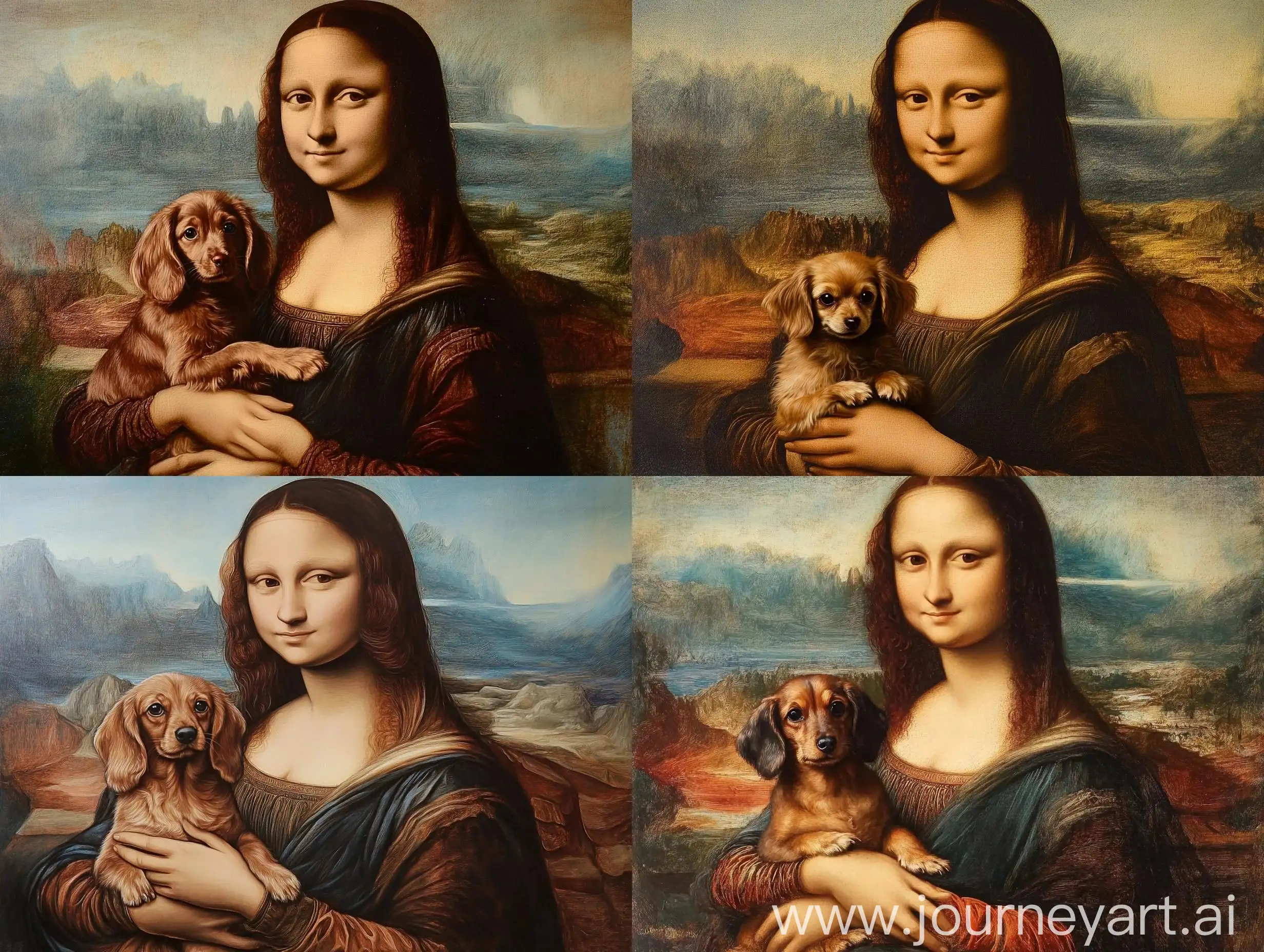 Portrait-of-Mona-Lisa-with-Dog-in-Her-Arms