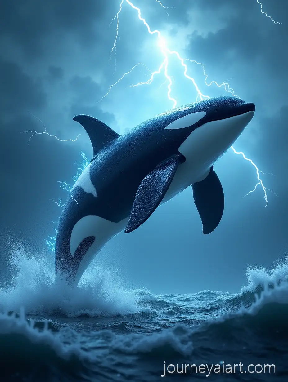 Epic-Storm-Orca-Breaching-Through-LightningOrca-in-Storm-FuryInfused-Waves