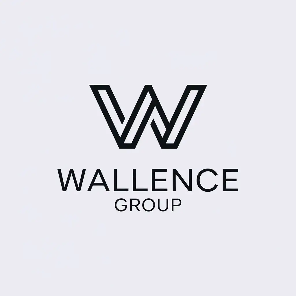 LOGO Design For Wallence Group Minimalistic Text with Clear Background for Technology Industry