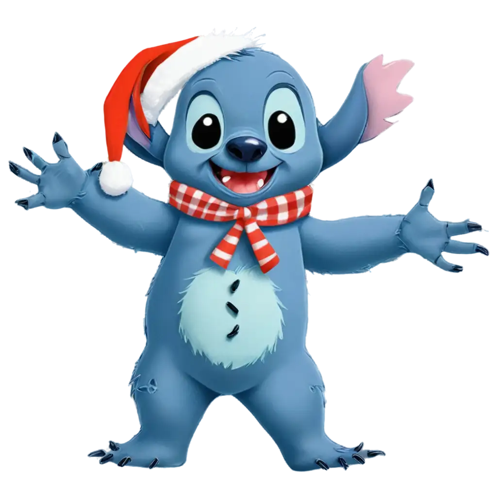 Stitch-Character-with-Merry-Christmas-Text-PNG-Image-for-Holiday-Designs