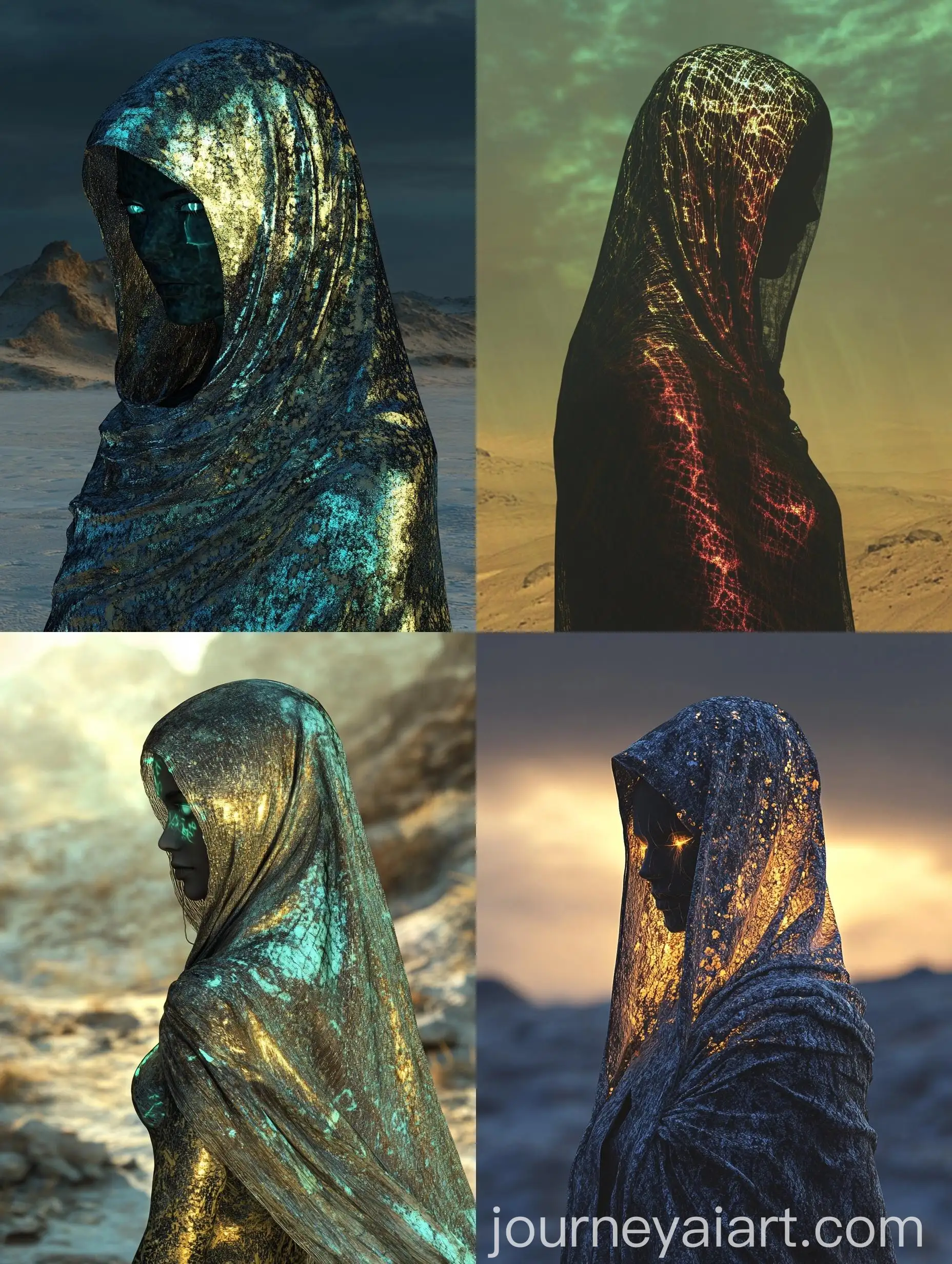 Mysterious-Woman-in-Desolate-Wasteland-Veiled-Hood-and-Silent-Contemplation