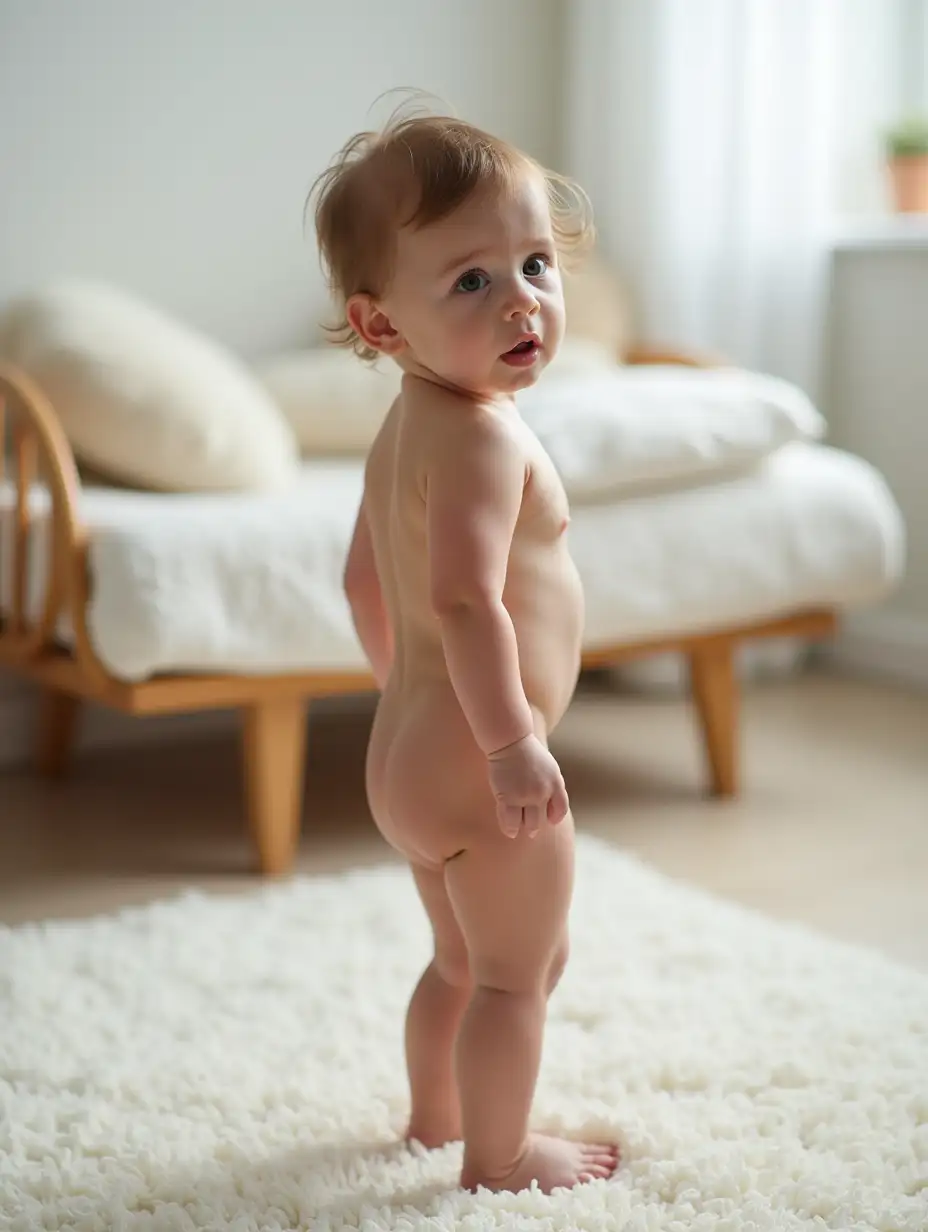 Tiny-Toddler-Girl-with-Shiny-Skin-and-Nervous-Expression-in-Bright-Room