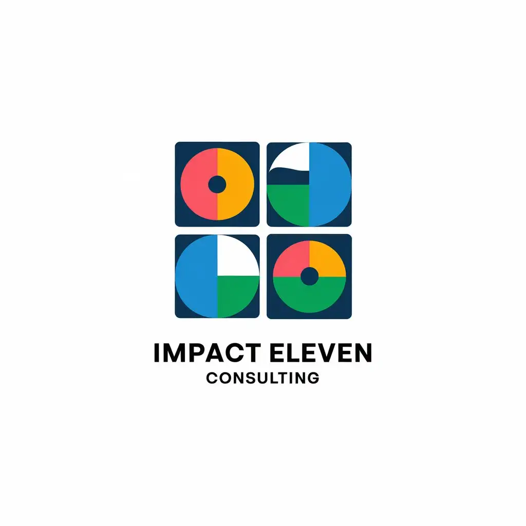 LOGO Design for Impact Eleven Consulting Modern Bold and Vibrant with Abstract Shapes