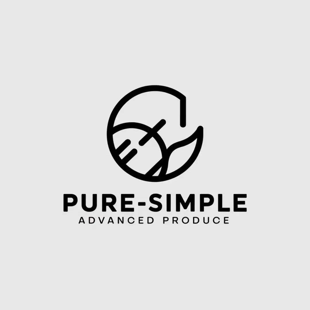 a vector logo design,with the text "pure-simple", main symbol:elliptical shape diagonal advanced produce,Minimalistic,be used in Others industry,clear background