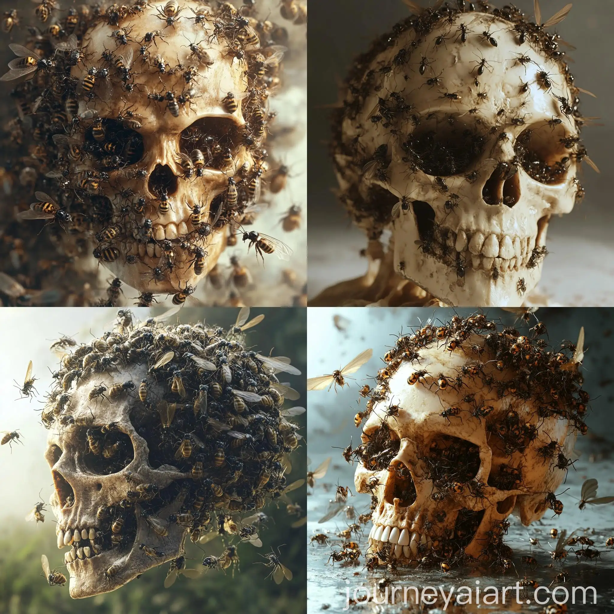Anime-Style-Human-Skull-Formed-by-Swarm-of-Insects