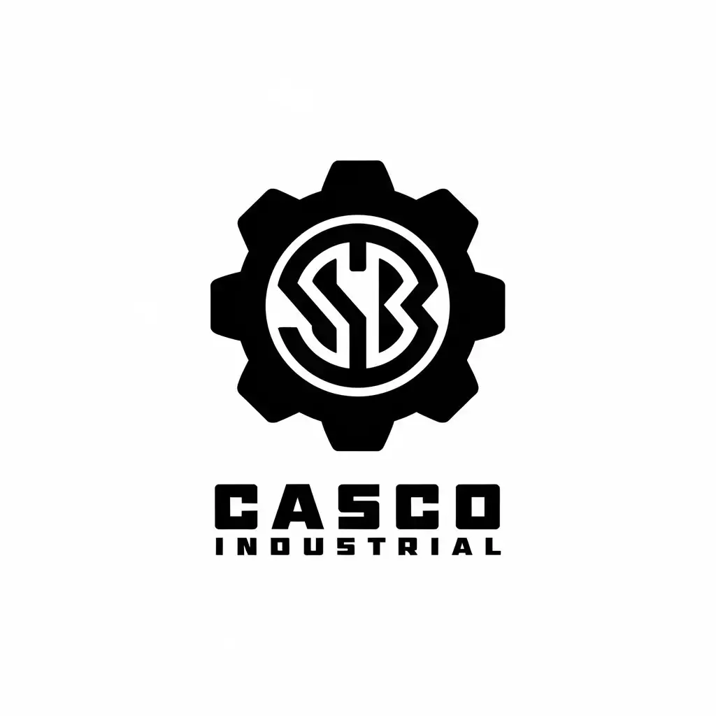 a vector logo design,with the text "casco industrial", main symbol:Gear with SB letters,Moderate,be used in Retail industry,clear background