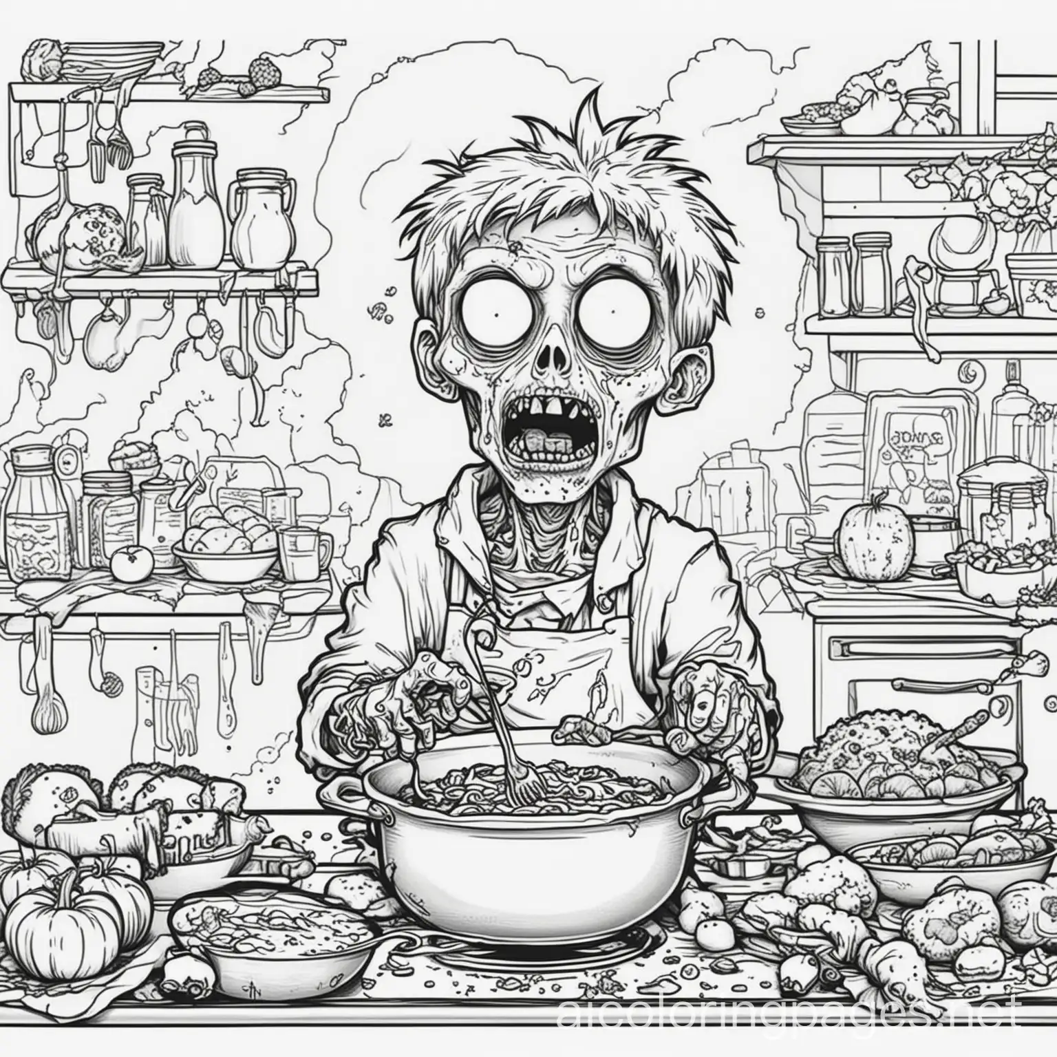 Zombie-Chef-Preparing-a-Feast-in-Coloring-Book-Style