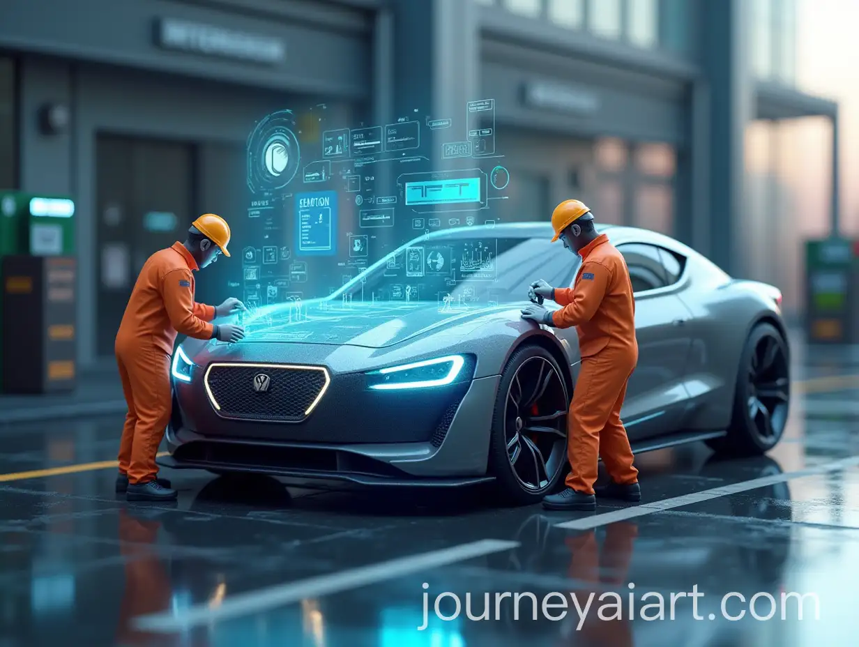 Miniature-Technicians-Repairing-a-Futuristic-Car-with-Holographic-Interfaces-andAI-Art-Prompt-Expansion-Drones