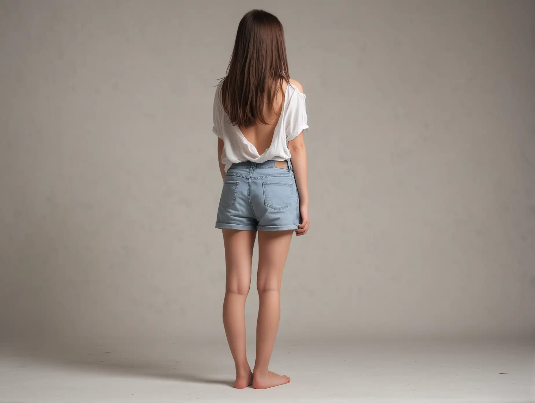 a girl, facing away, full body image