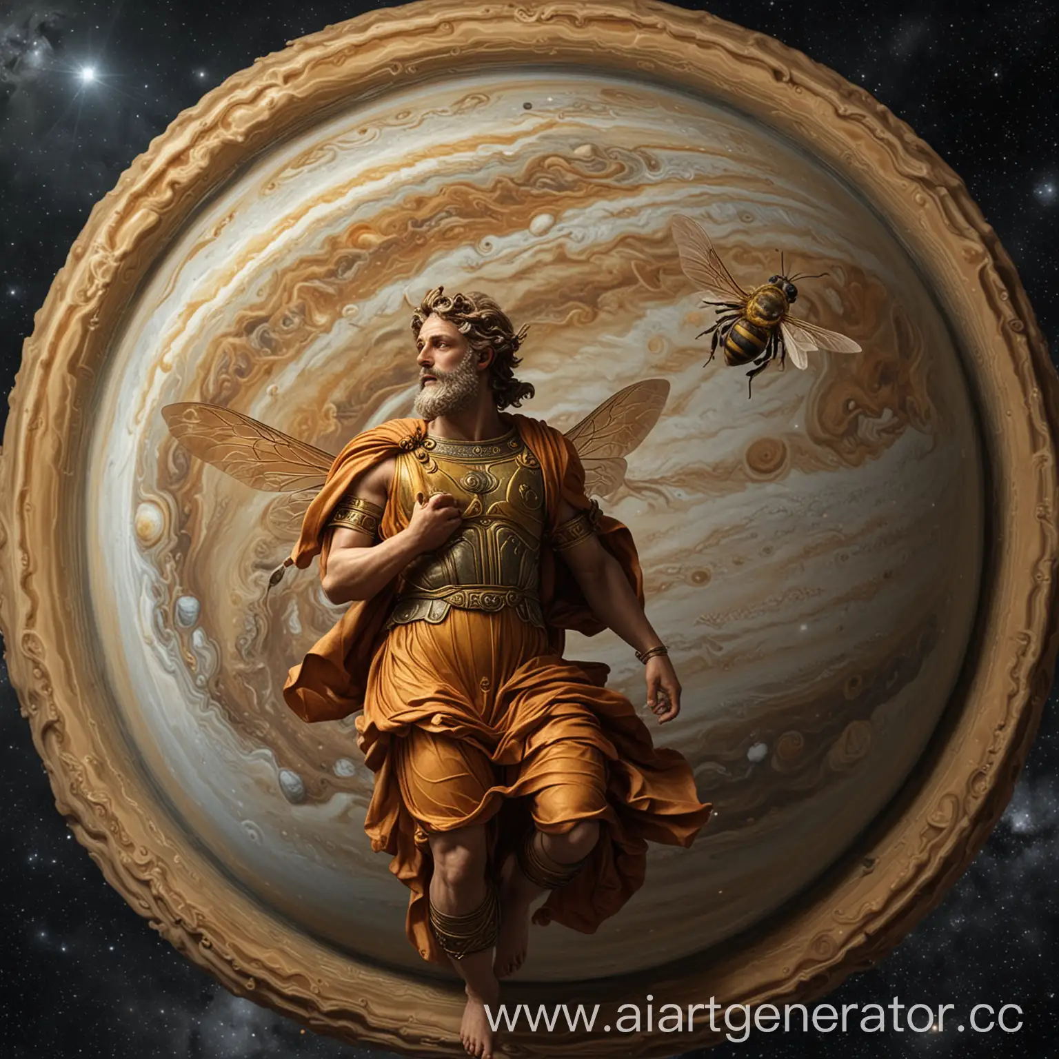 Bee-Flying-Around-Jupiter-as-Juno-Whispers-to-Zeus