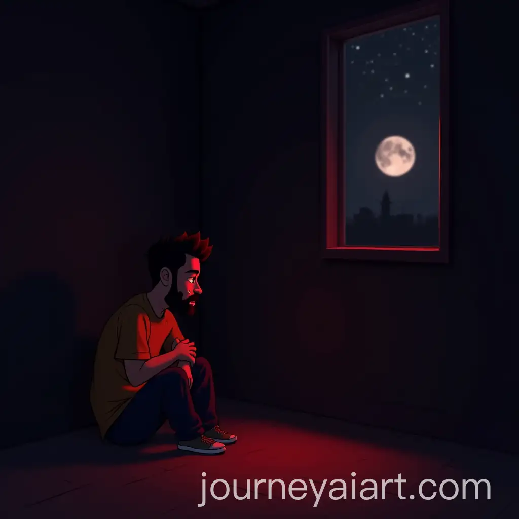 Sad-Indian-Man-Crying-Alone-in-RedLit-Room-at-Night
