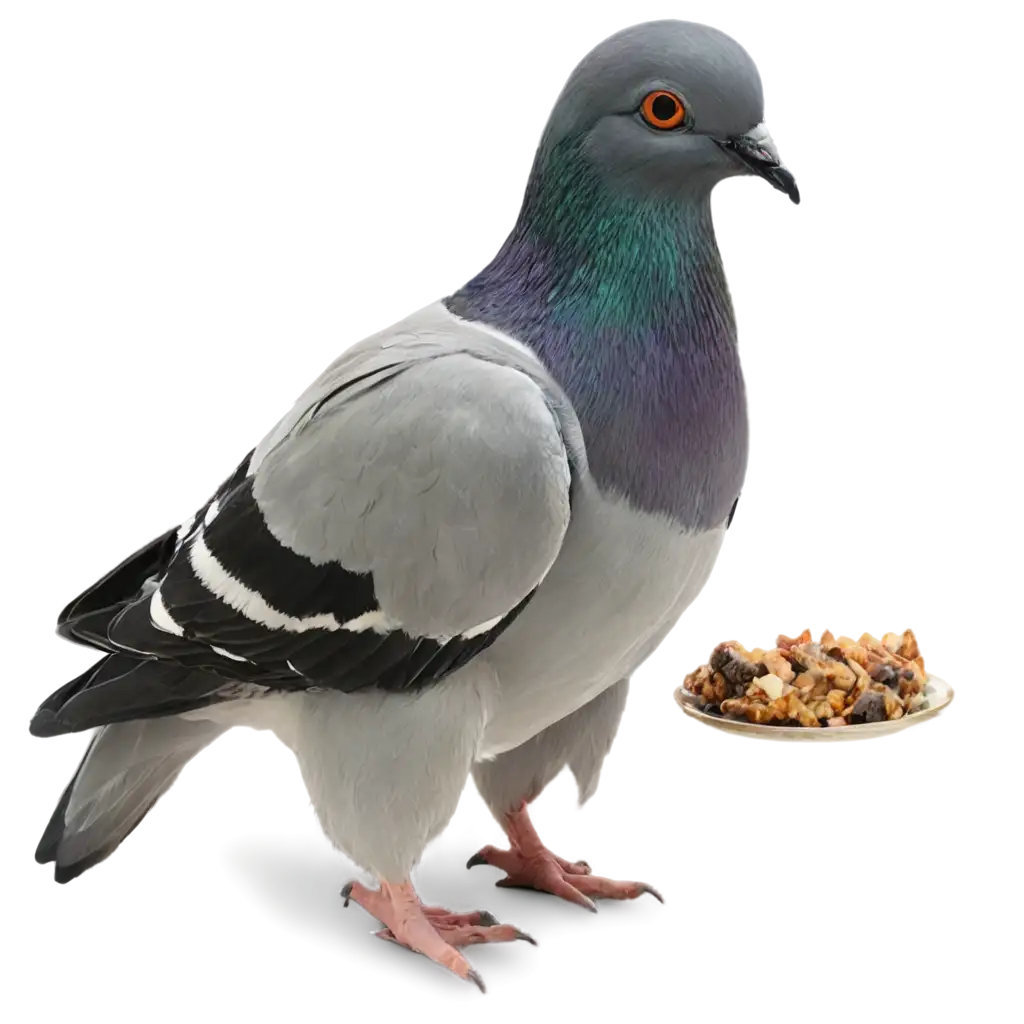 A-Captivating-PNG-of-a-Pigeon-Eating-for-HighQuality-Visual-Content