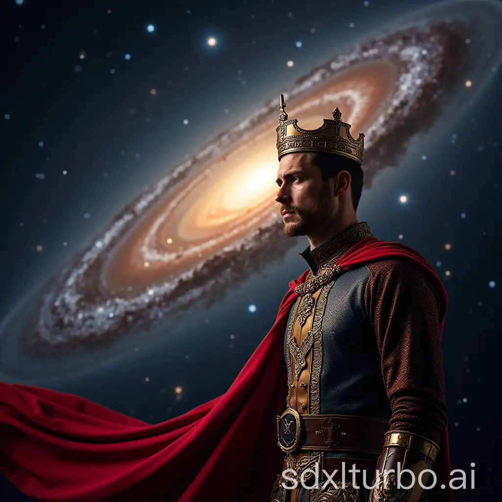 FullLength-Portrait-of-a-King-Against-the-Andromeda-Galaxy-Background