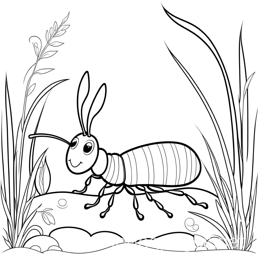 Cute-Cartoon-Earwig-Coloring-Page-for-Kids