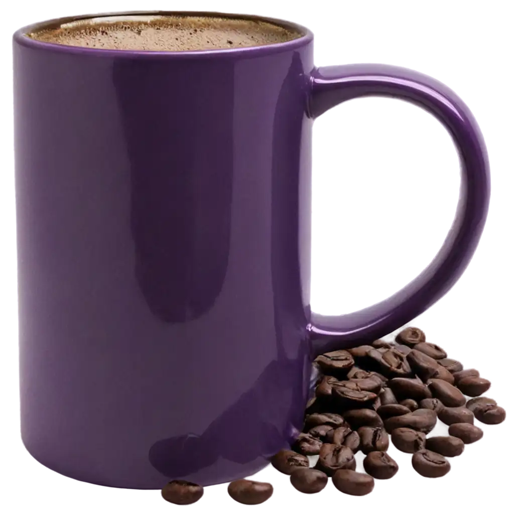 Purple-Coffee-Mug-with-Beans-PNG-Image-HighQuality-and-Transparent-for-Versatile-Use